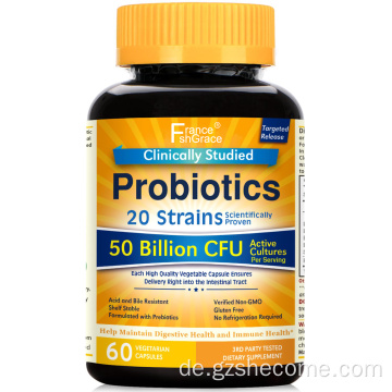 Probiotika 50 Milliarden CFU 20 Stämme Probiotika -Kapseln
